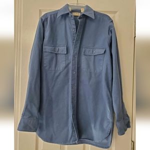 LL BEAN Vintage Men's Flannel Chamois Cloth Button Down Shirt Jacket Tall 15.5
